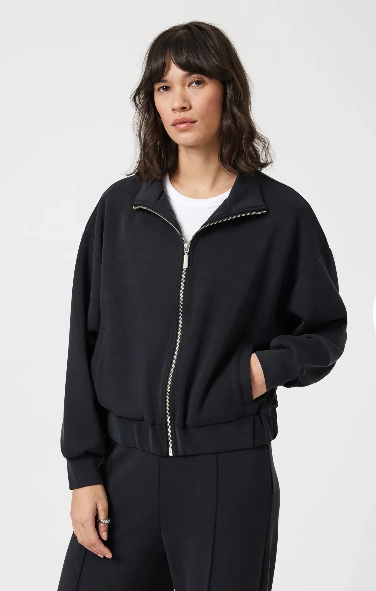 Sporty Luxe Tencel™ Full Zip Sweatshirt
