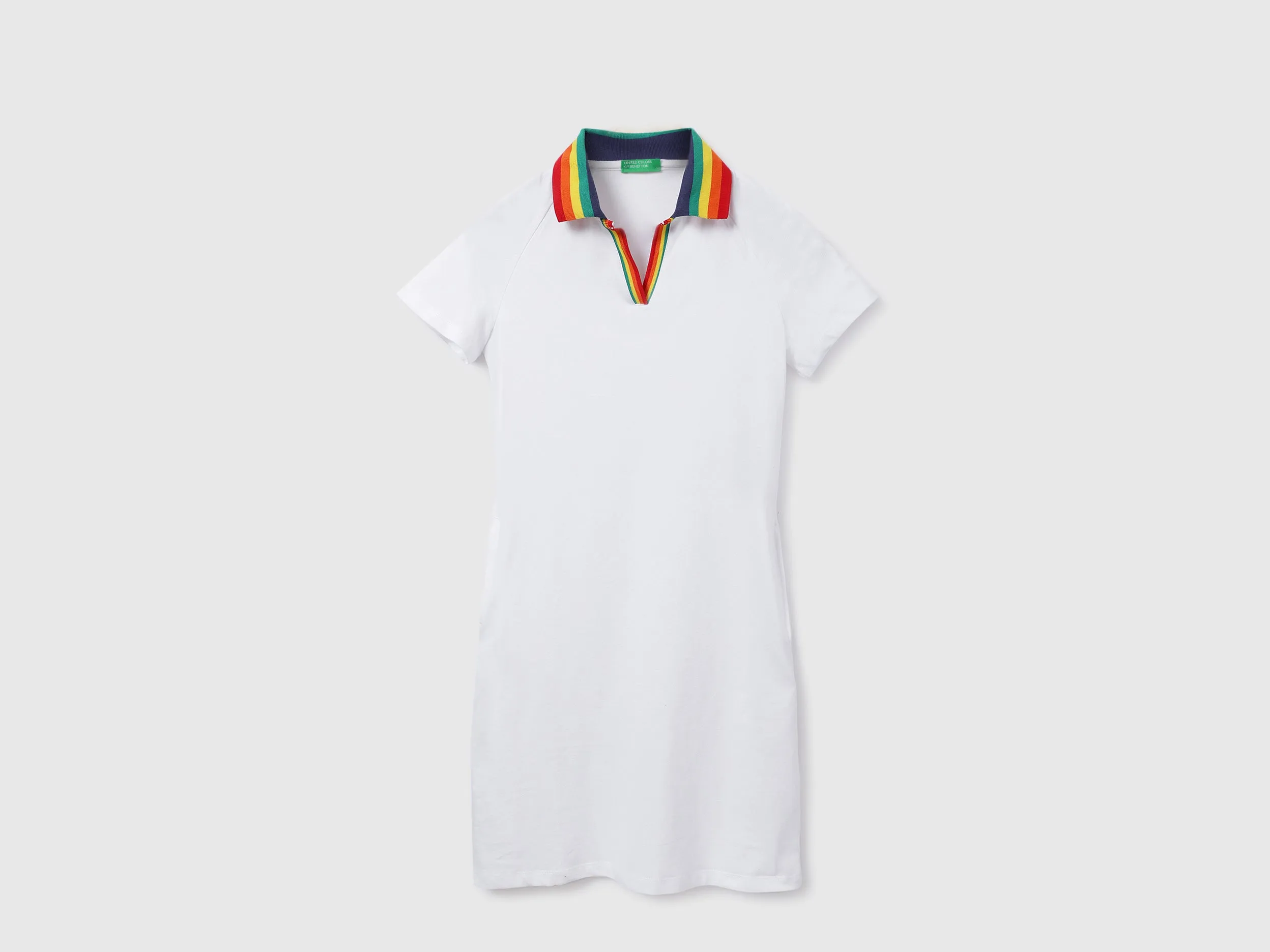 Straight Hemline Solid Polo Dress