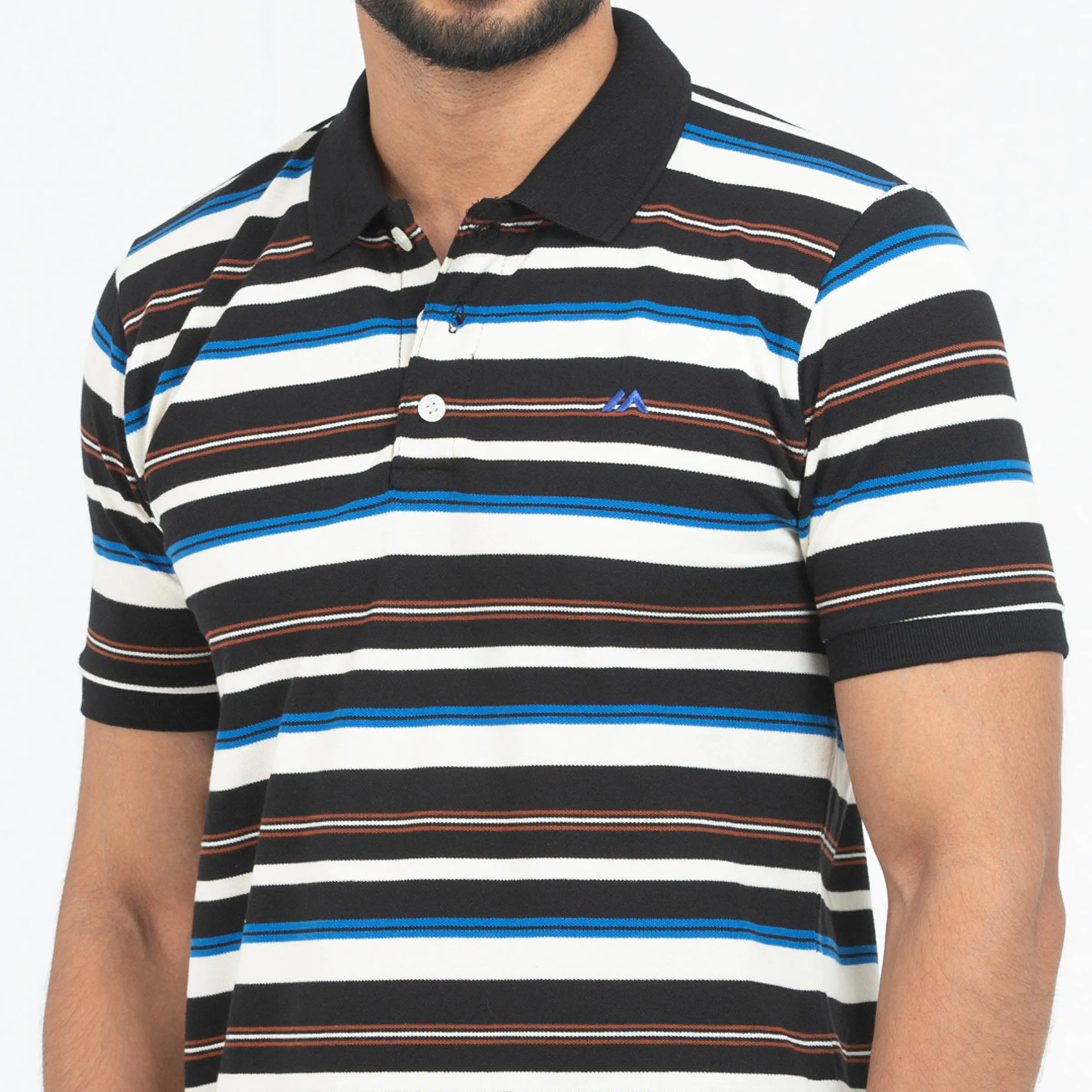 Stripe Polo Shirt - Black & White