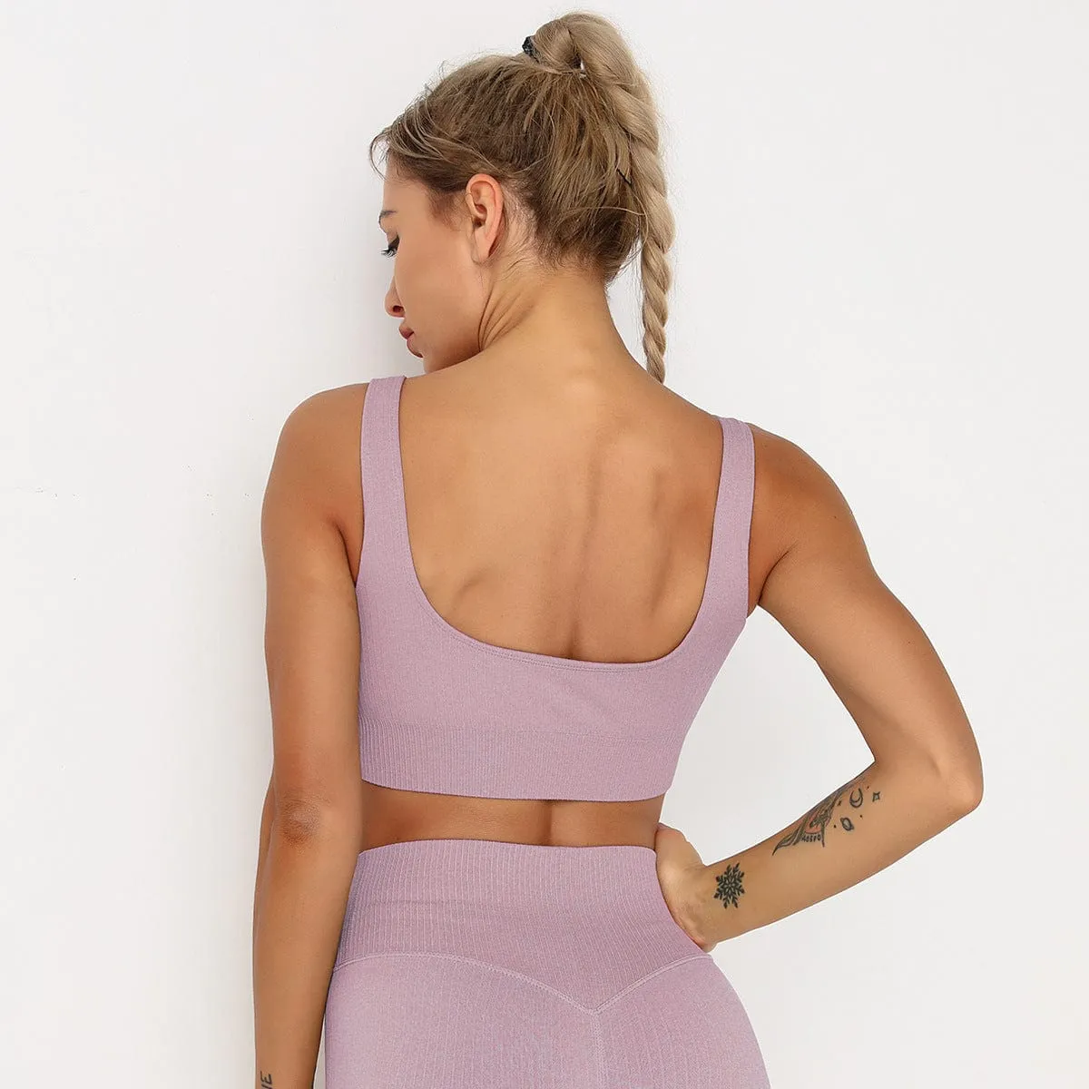 Stripe Seamless Sports Bra