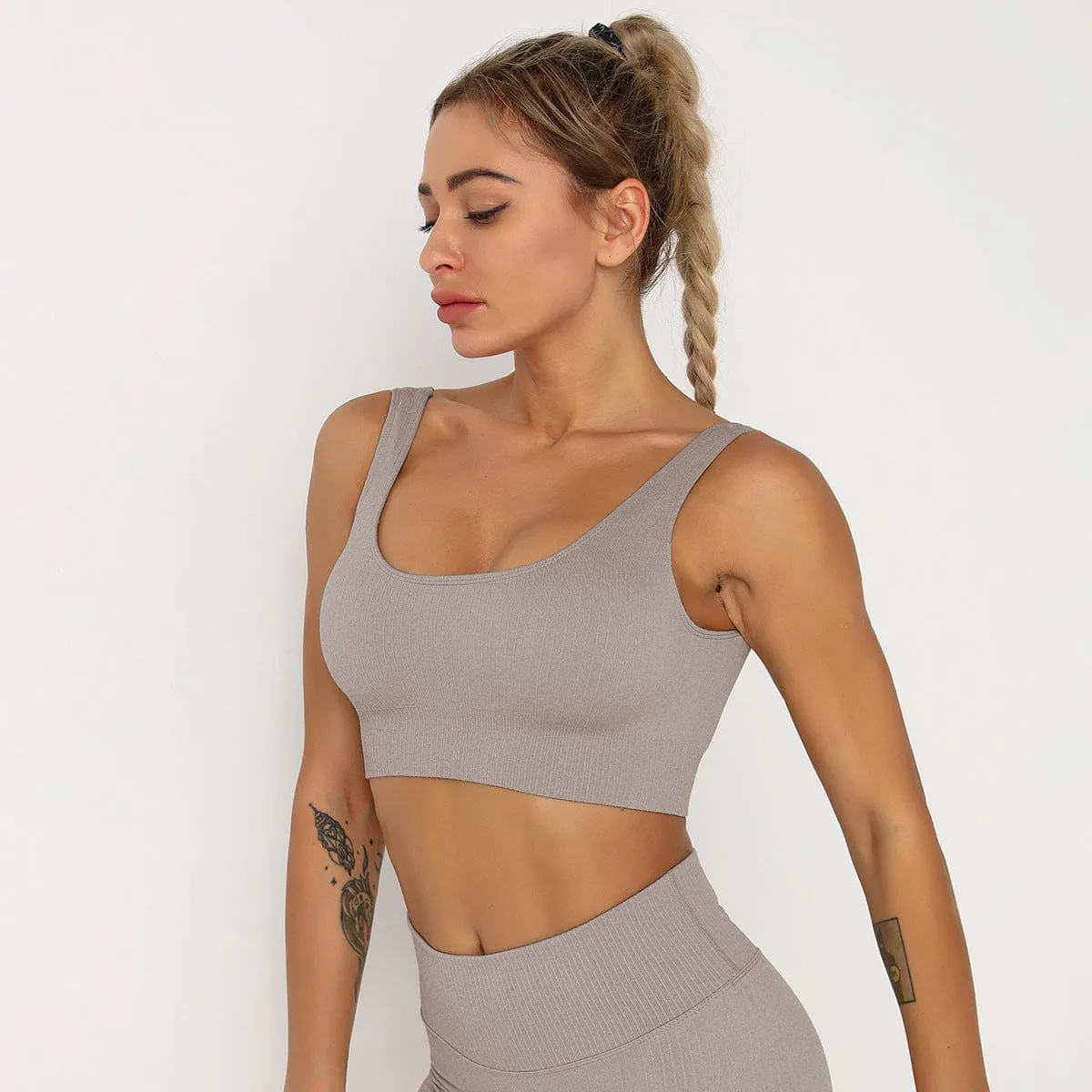 Stripe Seamless Sports Bra
