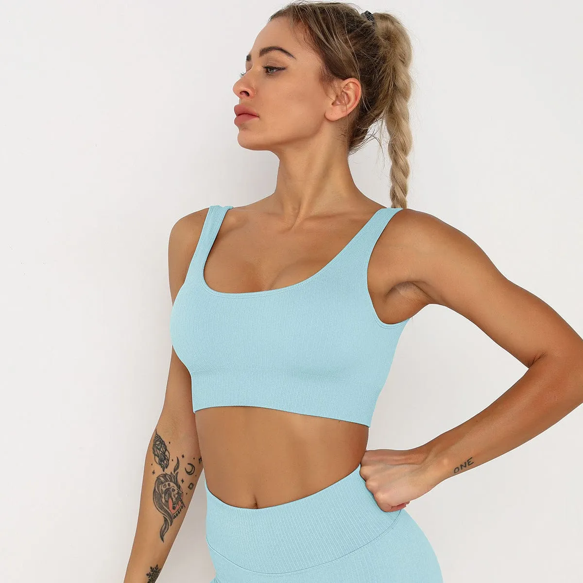 Stripe Seamless Sports Bra
