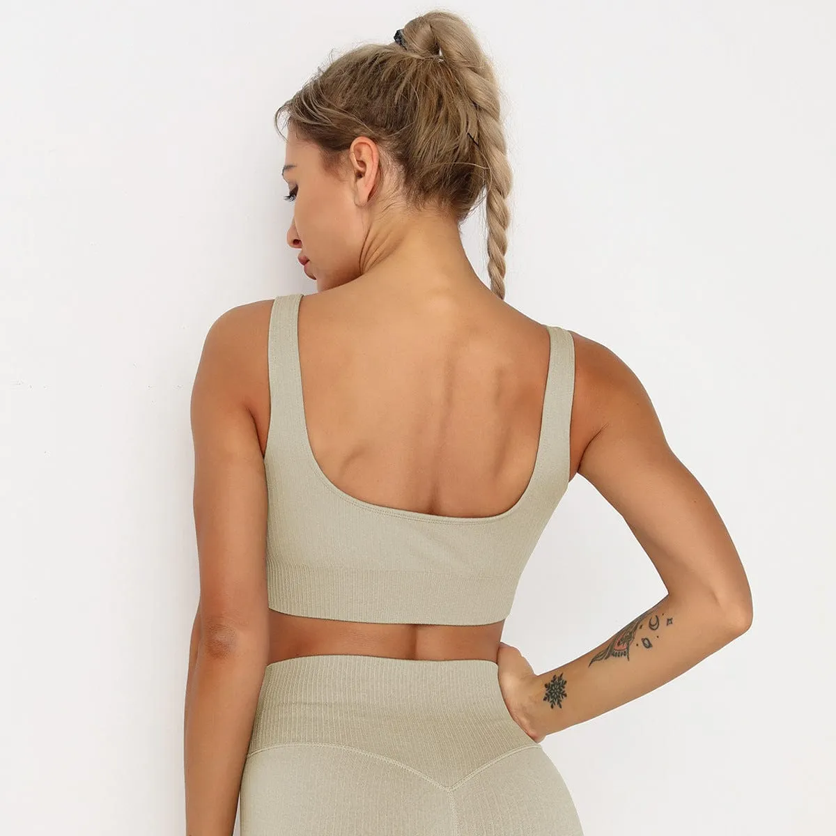 Stripe Seamless Sports Bra