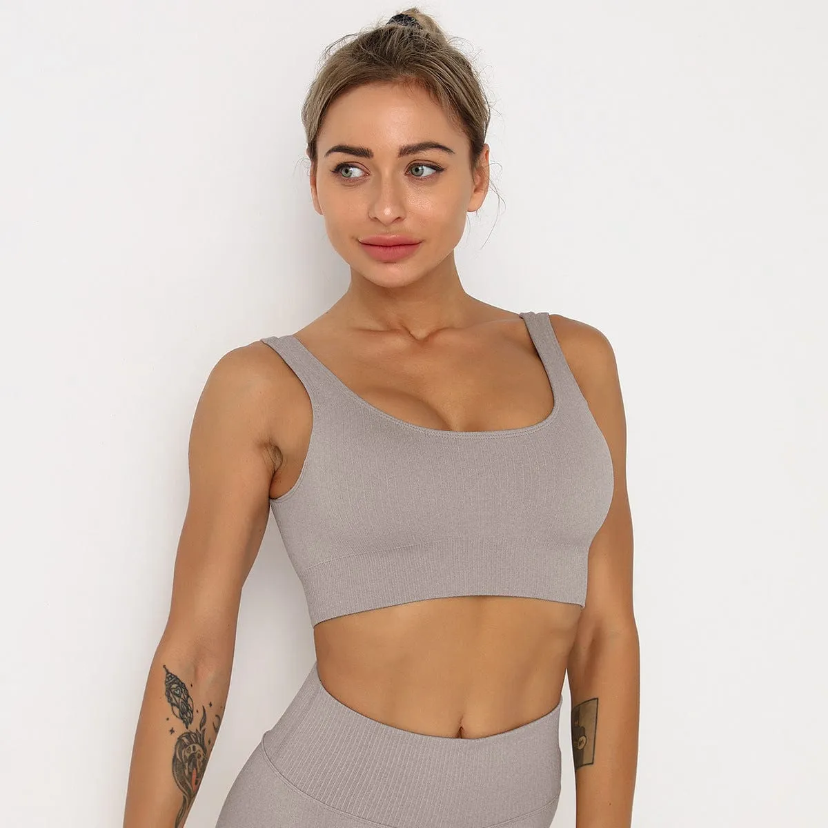Stripe Seamless Sports Bra