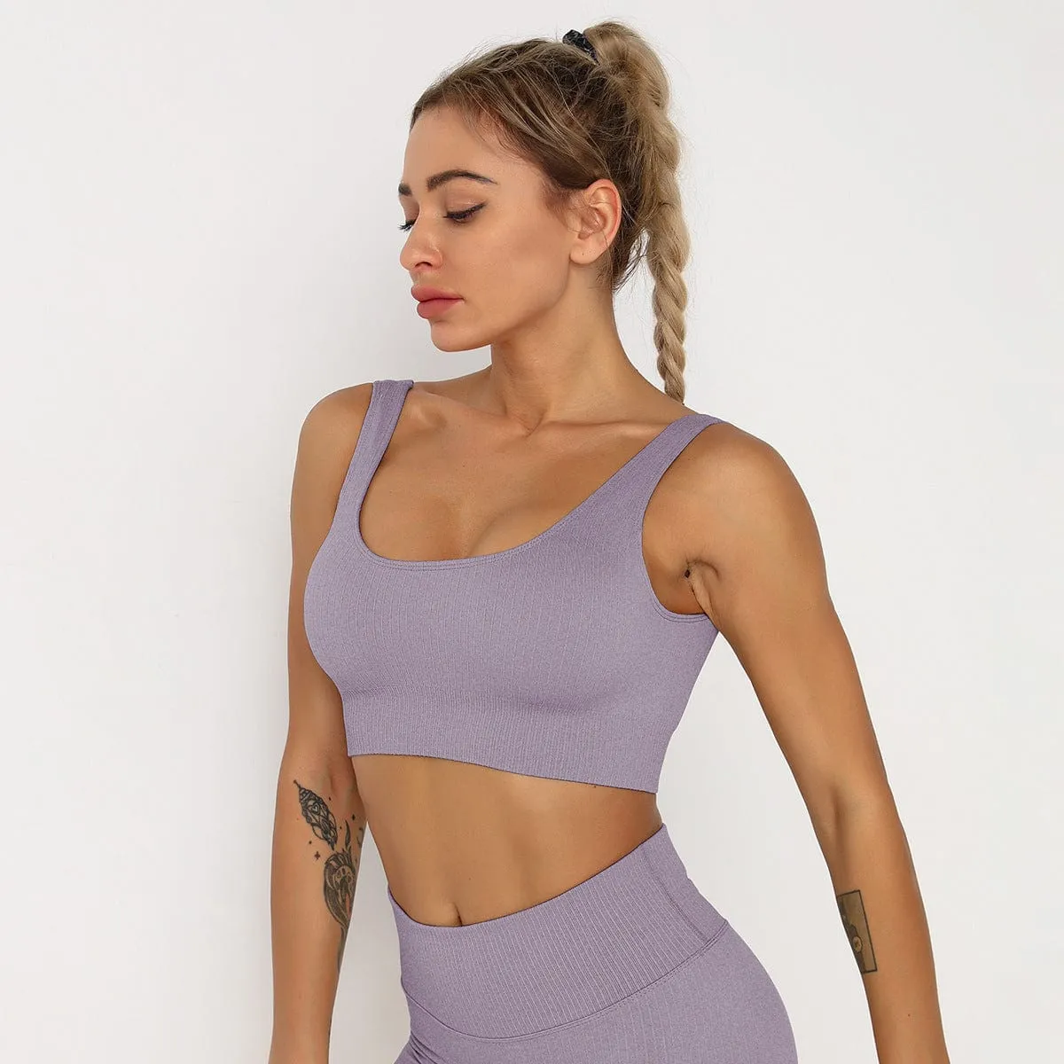 Stripe Seamless Sports Bra