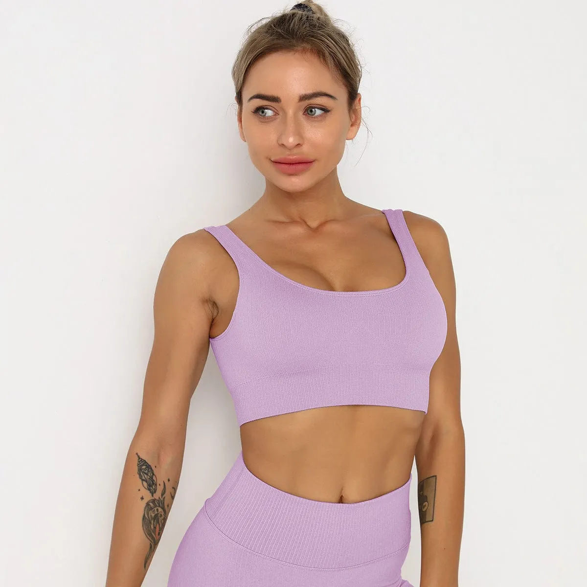 Stripe Seamless Sports Bra
