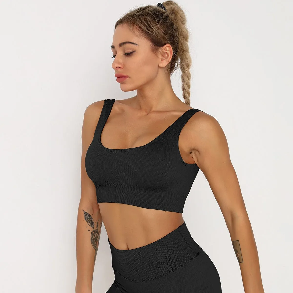 Stripe Seamless Sports Bra