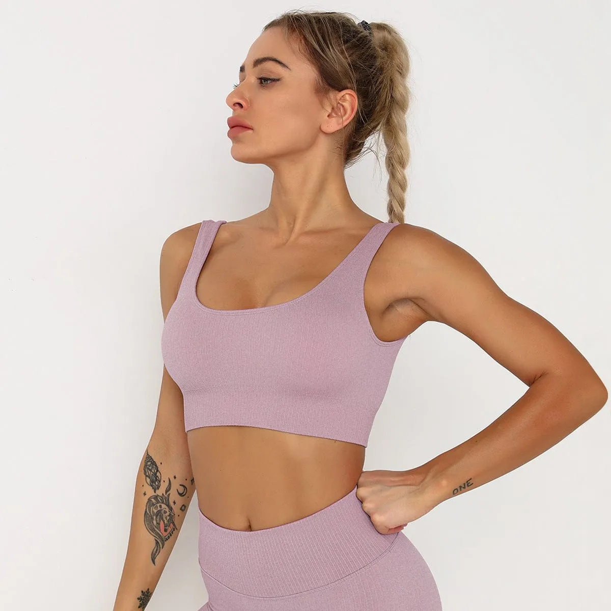 Stripe Seamless Sports Bra