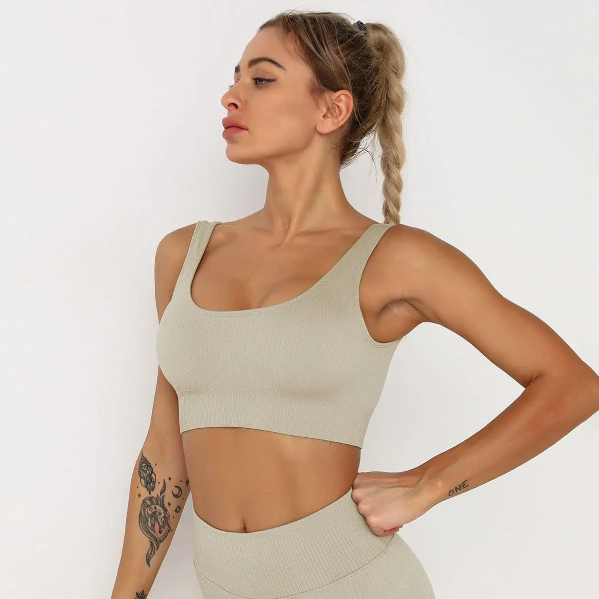Stripe Seamless Sports Bra