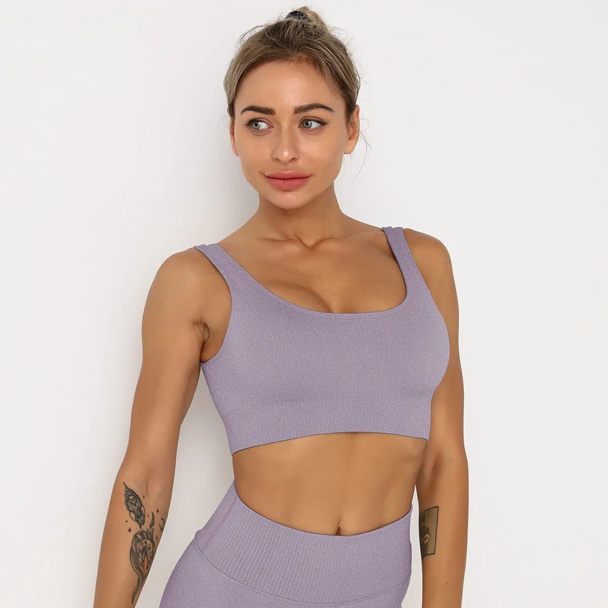 Stripe Seamless Sports Bra