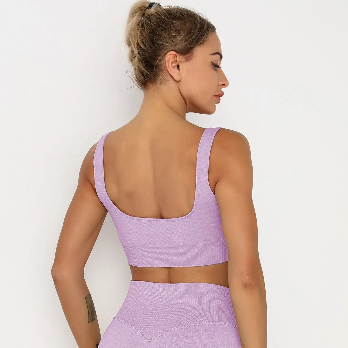 Stripe Seamless Sports Bra