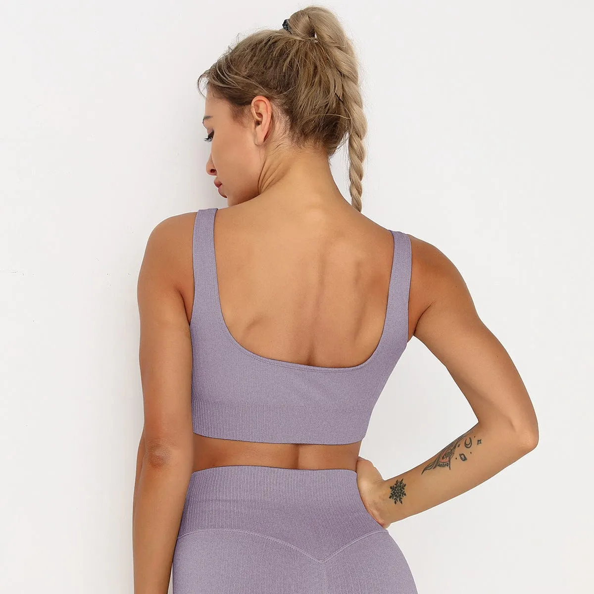 Stripe Seamless Sports Bra
