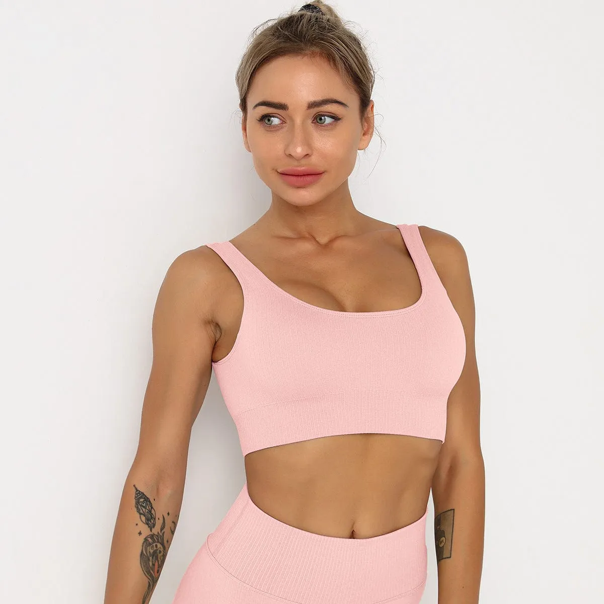Stripe Seamless Sports Bra