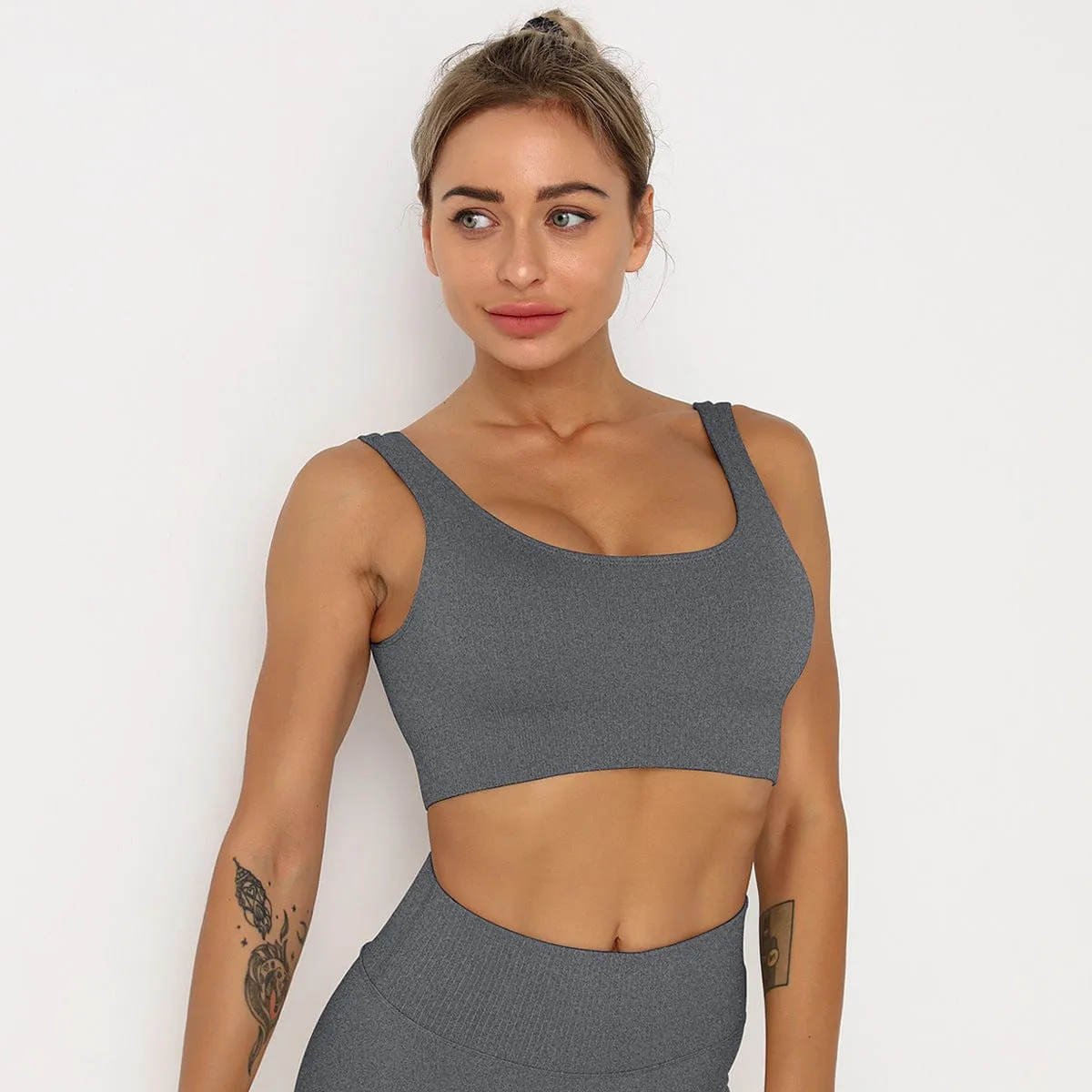 Stripe Seamless Sports Bra