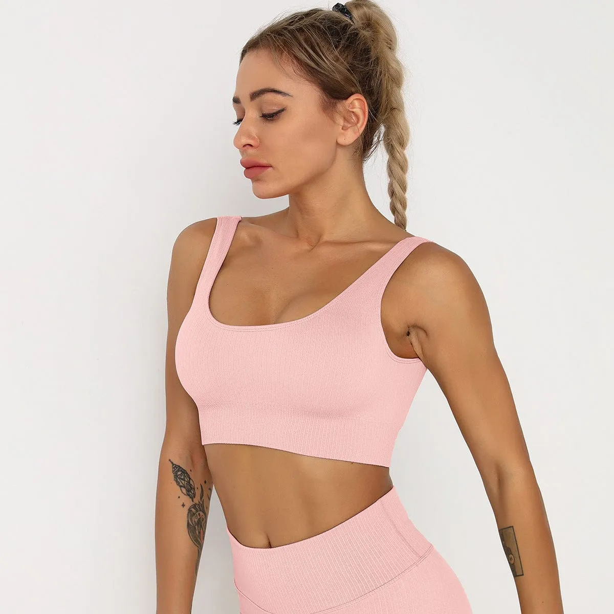 Stripe Seamless Sports Bra