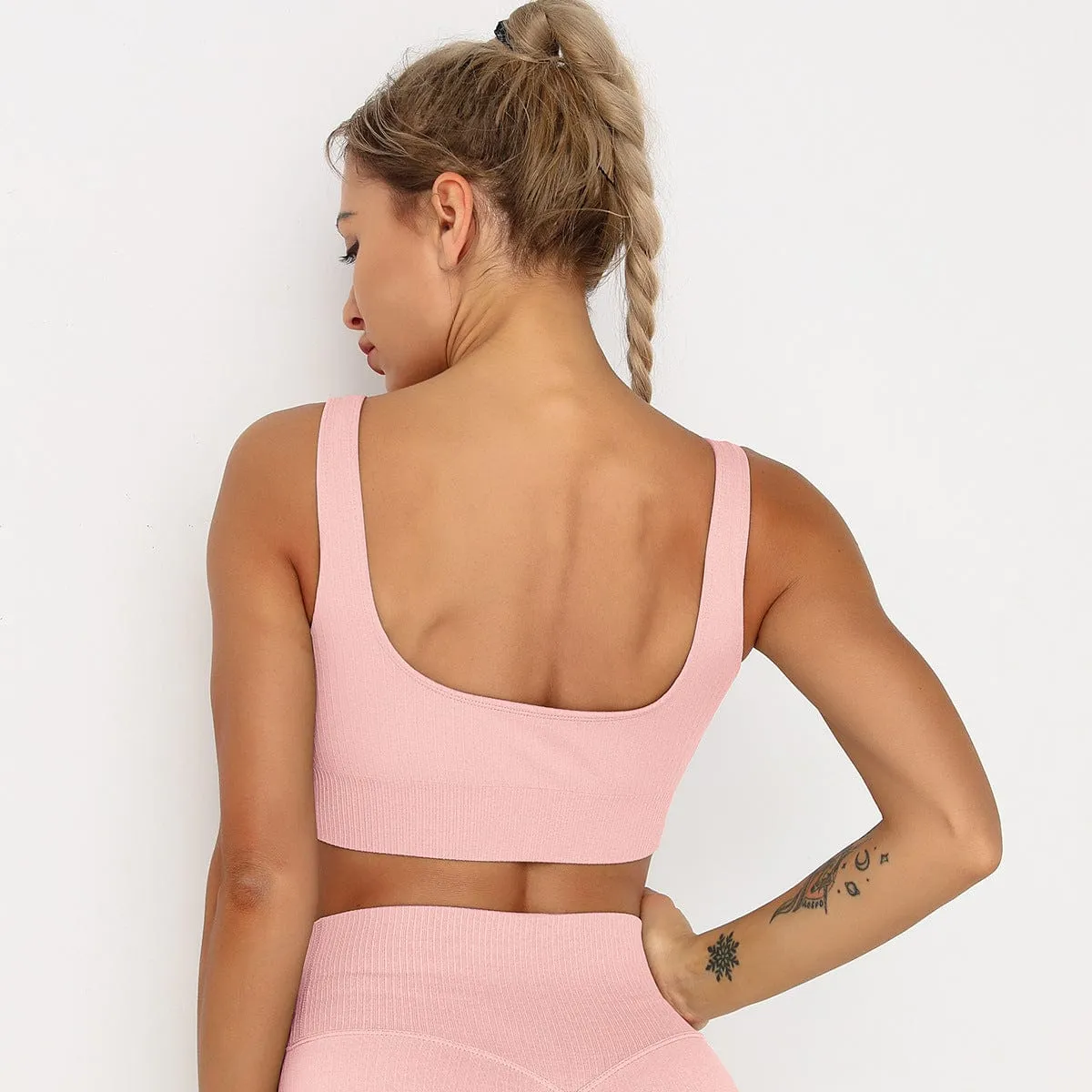 Stripe Seamless Sports Bra