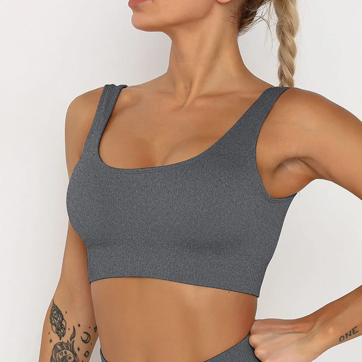 Stripe Seamless Sports Bra
