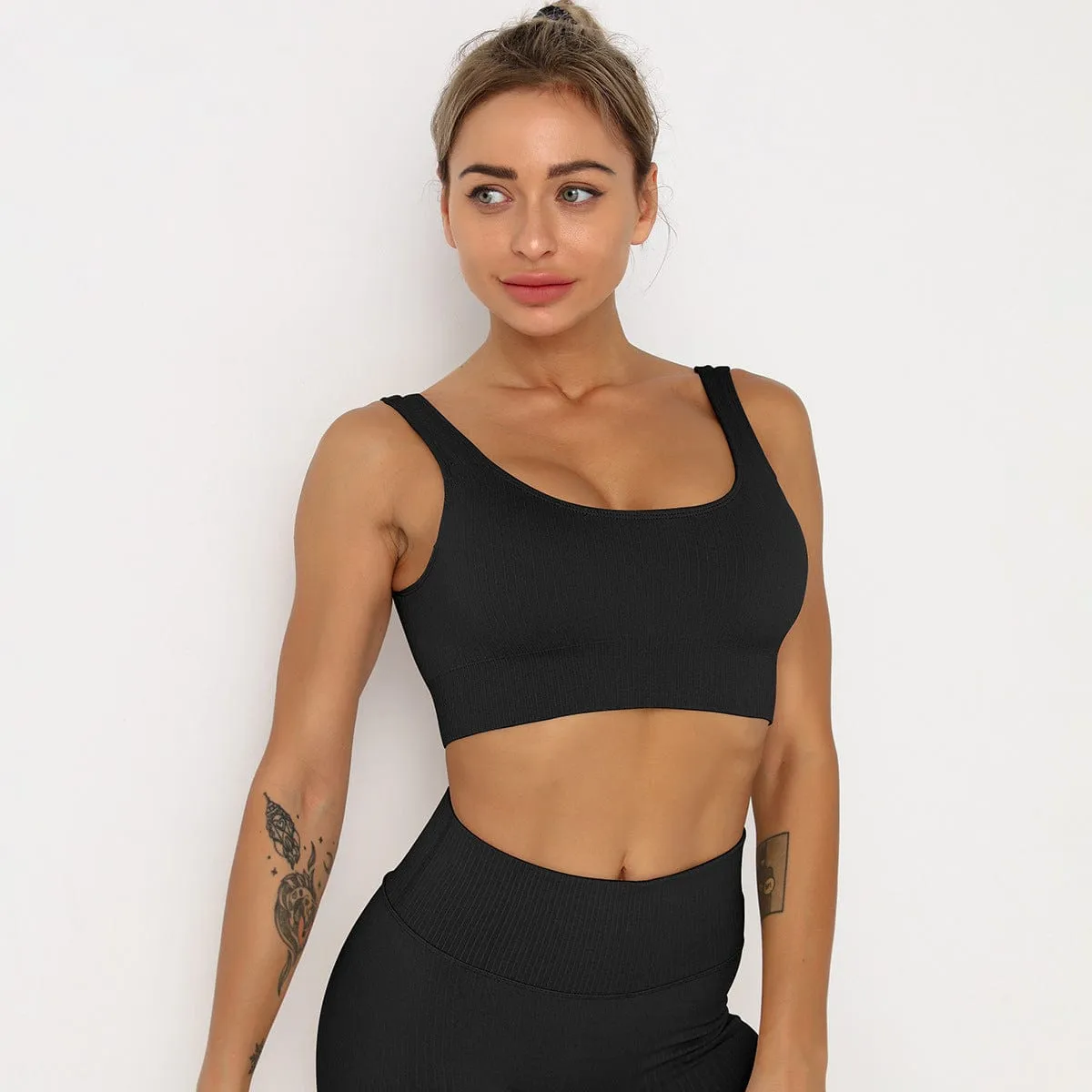 Stripe Seamless Sports Bra