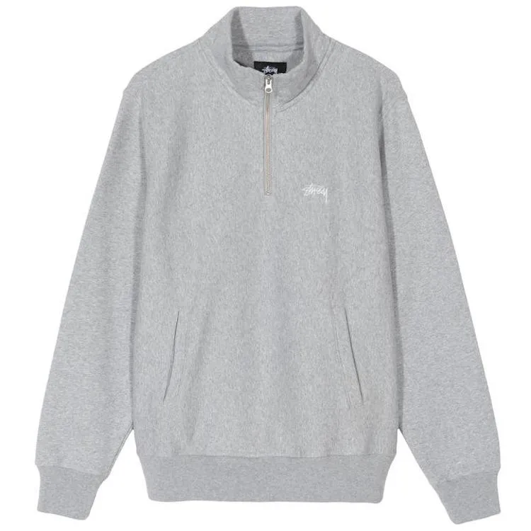 Stussy Stock Logo Mock Sweatshirt Grey Heather