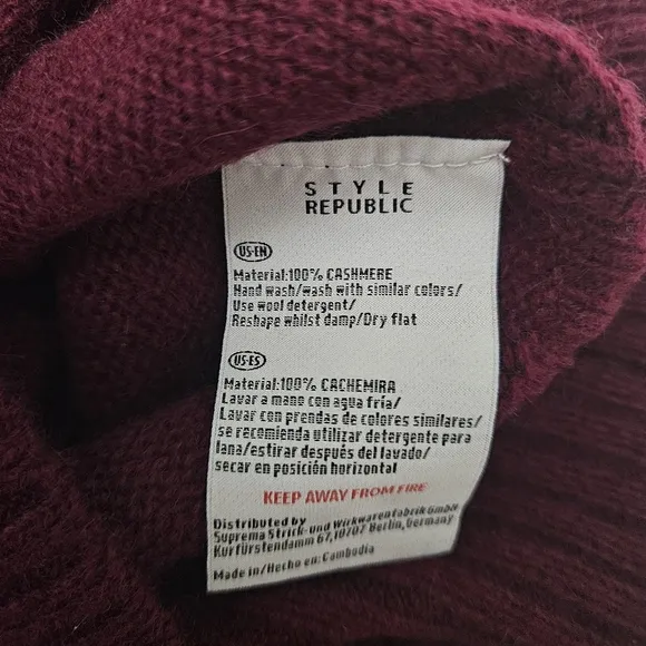 Style Republic 100% Cashmere Sweater M
