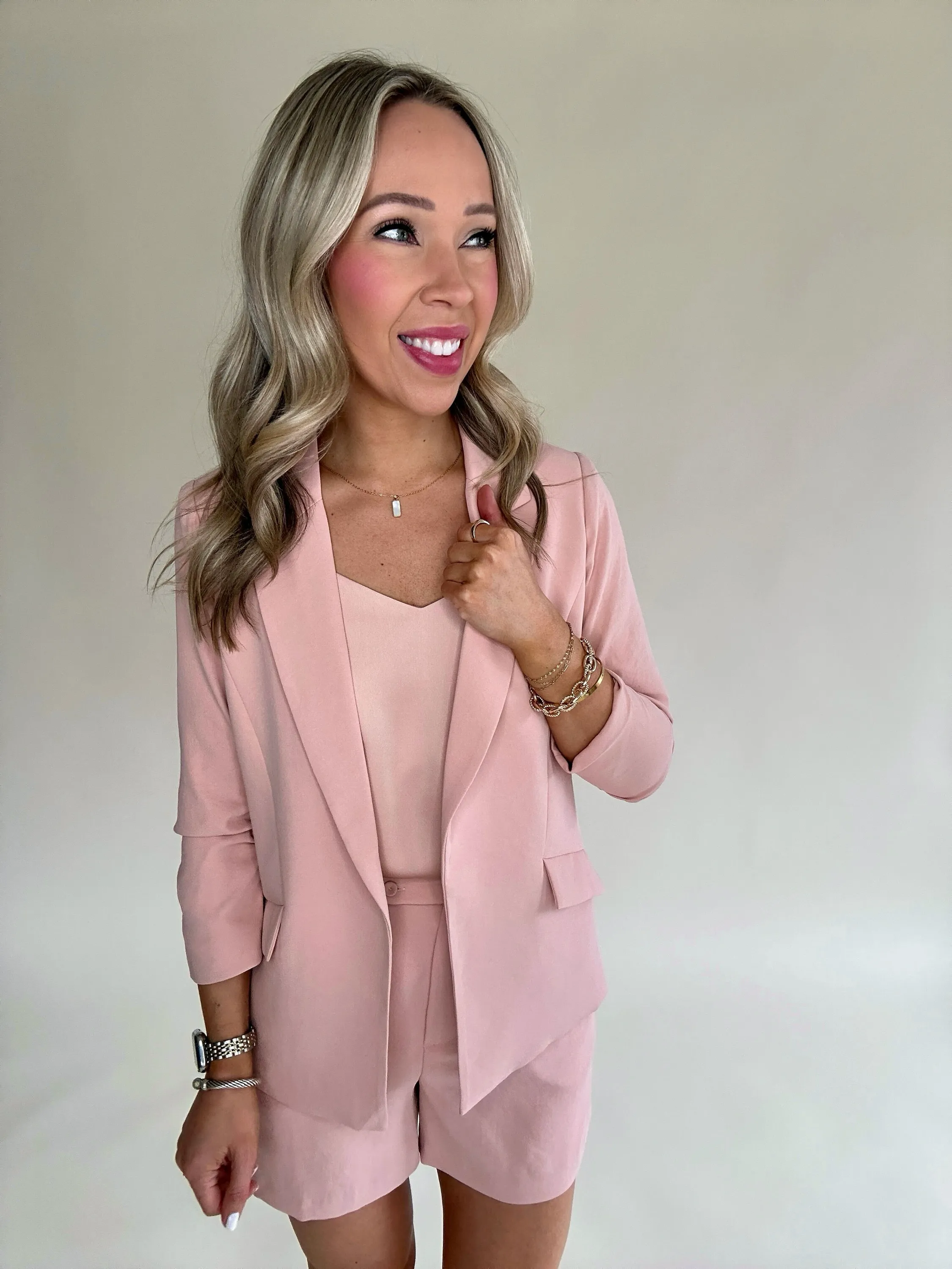 Suit and Score Blazer - Rose Cloud