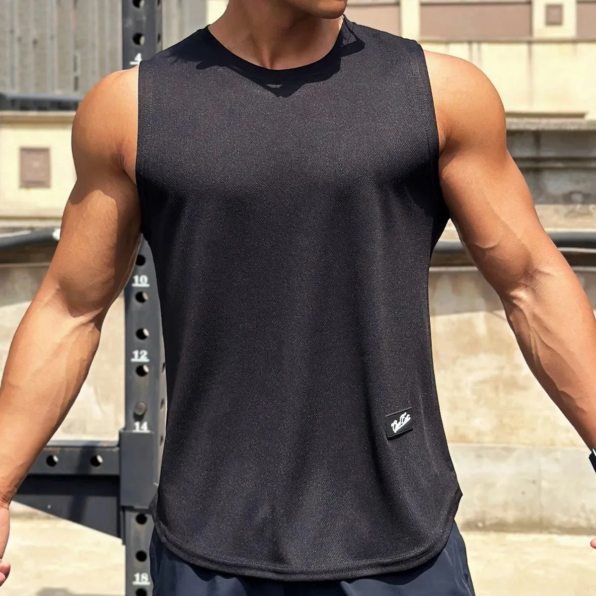 Summer Men's Round Neck Sleeveless Vest - Lightweight and Breathable Sports Fitness Top