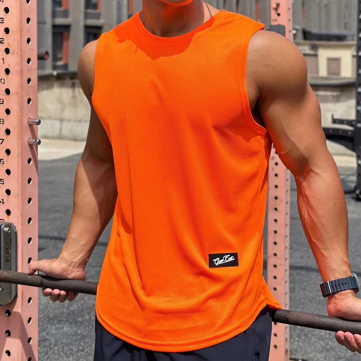 Summer Men's Round Neck Sleeveless Vest - Lightweight and Breathable Sports Fitness Top