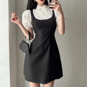 Summer Polo Slim Black White Dress SD01784