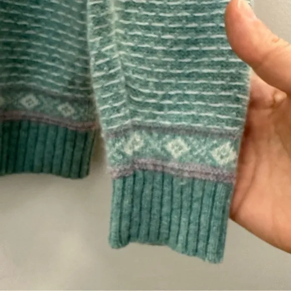 Sundance Bold Botanic Sweater, Size Small Petite, Light Blue Pink