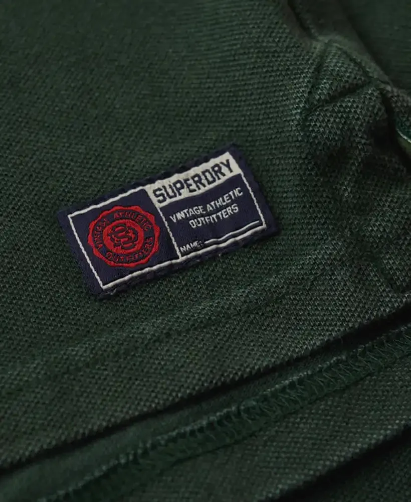 Superdry Mens Vintage Athletic Polo Shirt Enamel Green