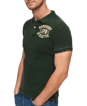 Superdry Mens Vintage Athletic Polo Shirt Enamel Green