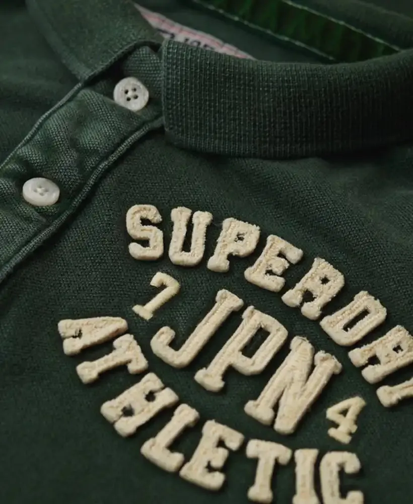 Superdry Mens Vintage Athletic Polo Shirt Enamel Green