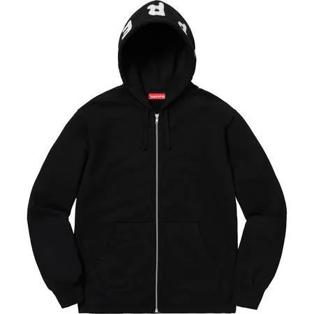 Supreme Bone Zip Up Sweatshirt Black/Light Olive 2018 (FW18SW17) Men's Size M-L