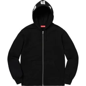 Supreme Bone Zip Up Sweatshirt Black/Light Olive 2018 (FW18SW17) Men's Size M-L