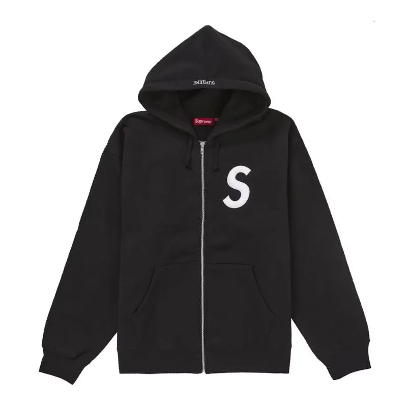 Supreme S Logo Zip Up Hooded Sweatshirt (FW24) Black