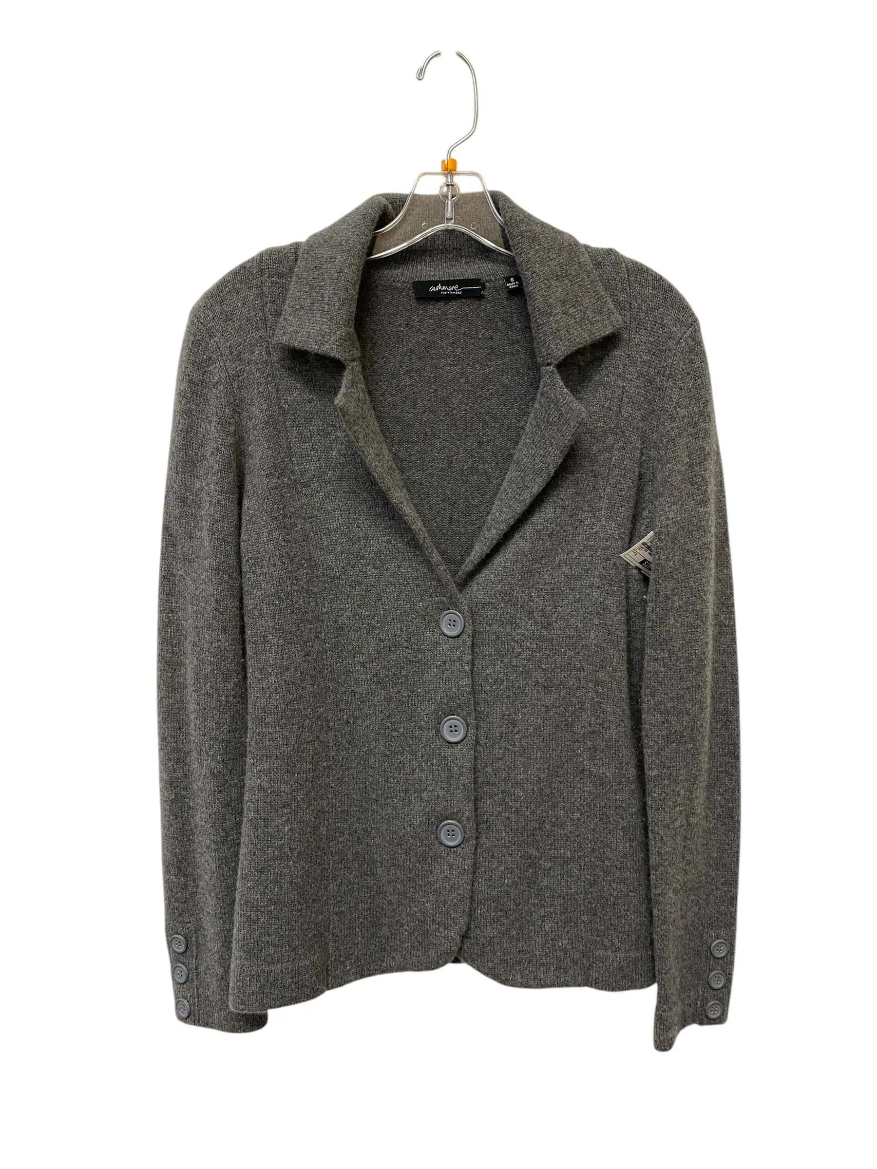 Sweater Cardigan Cashmere By Saks Fifth Avenue In Grey, Size: S
