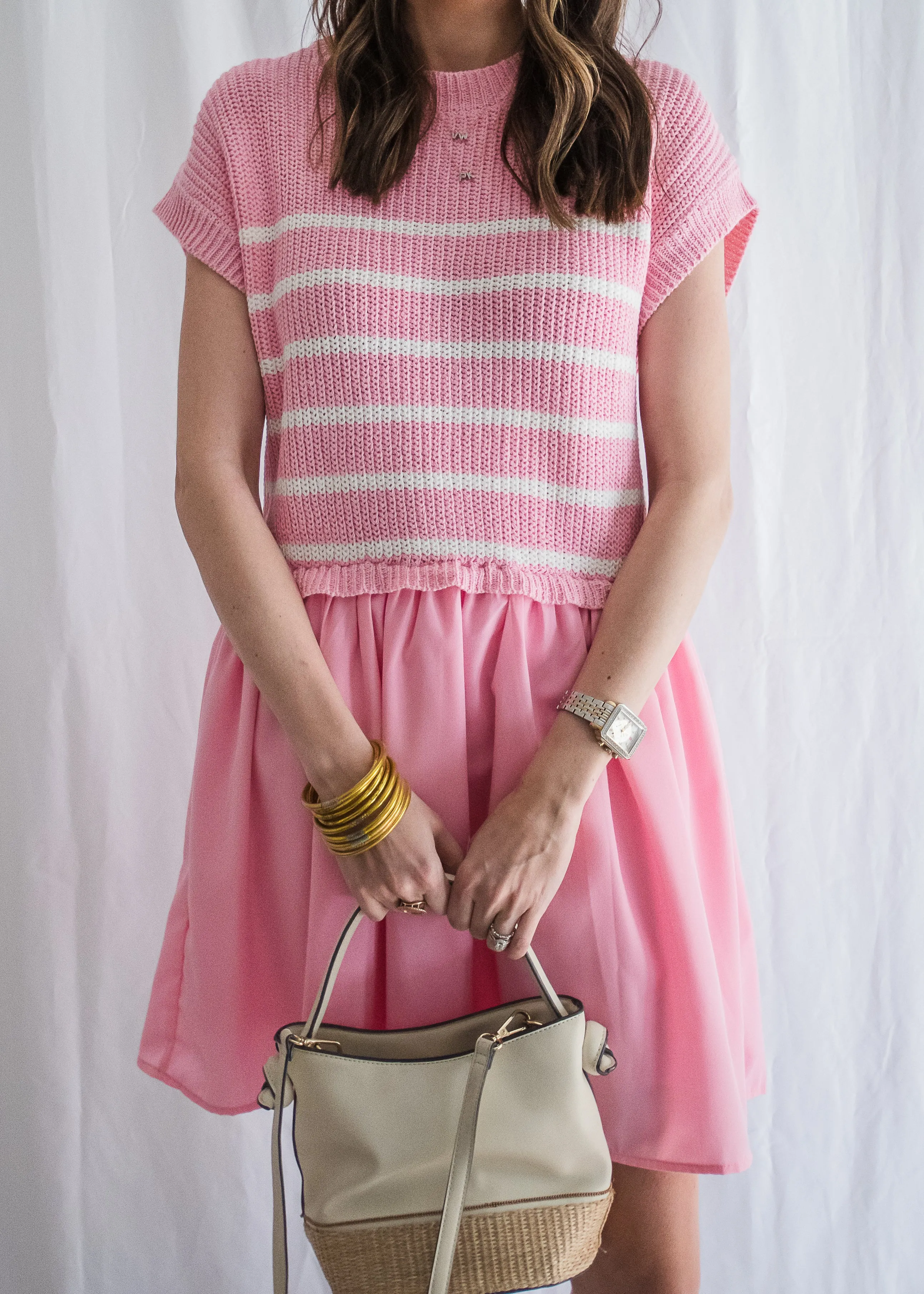 Sweet Talker Mix Media Pink Dress