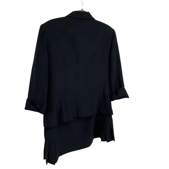 Tahari ASL Chevron Skirt Suit Black Chevron Pattern Women's 16