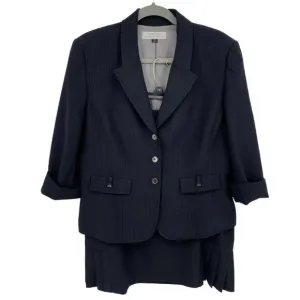 Tahari ASL Chevron Skirt Suit Black Chevron Pattern Women's 16