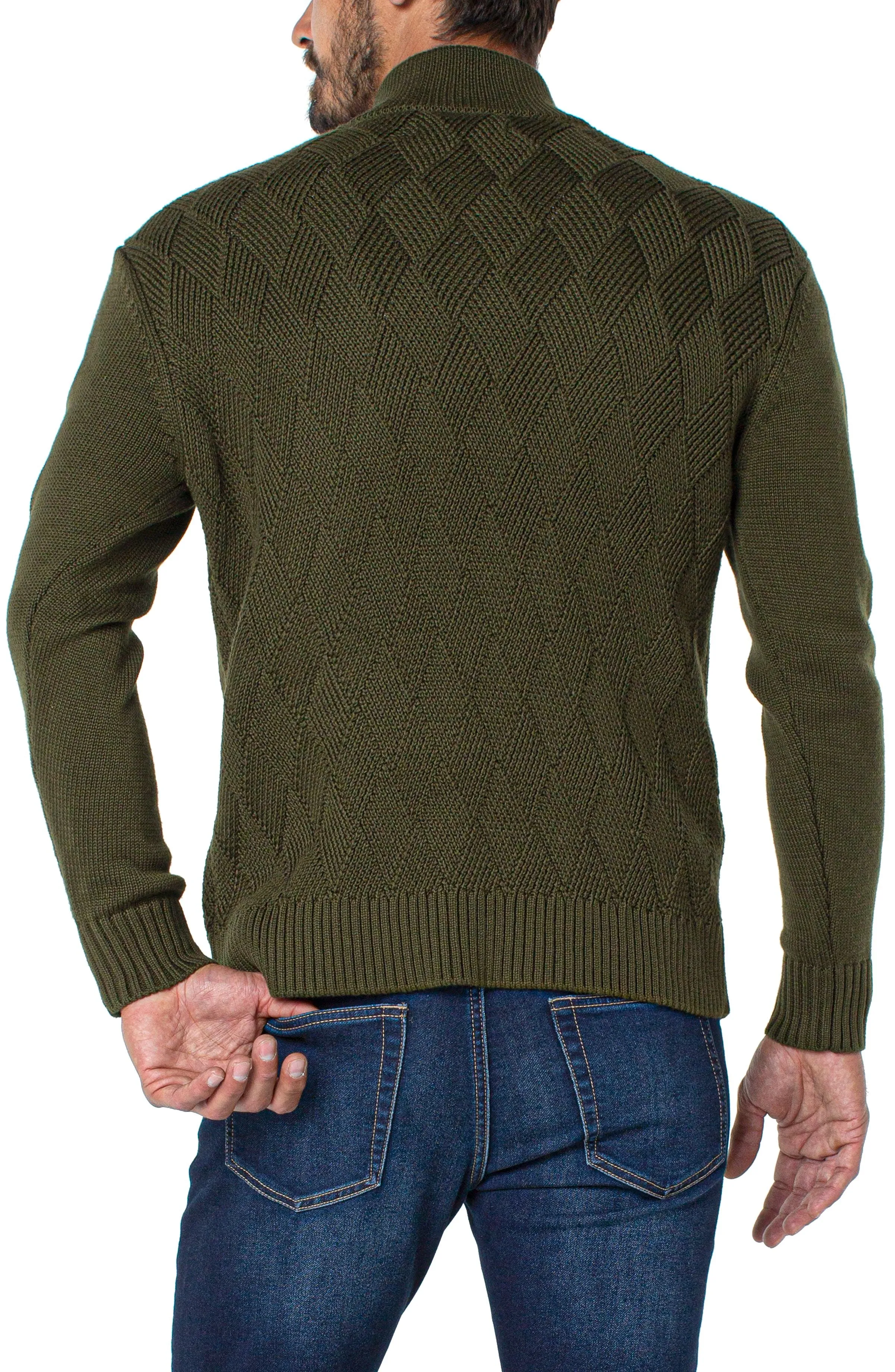 Take Note  Diamond Pattern Quarter Zip Pullover