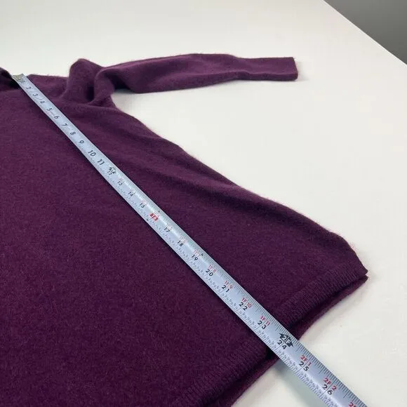 Talbots 100% Pure Cashmere Sweater MP Petite M Purple Cowlneck Preppy Mature