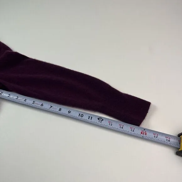 Talbots 100% Pure Cashmere Sweater MP Petite M Purple Cowlneck Preppy Mature