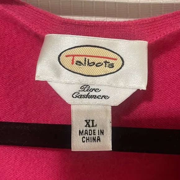 Talbots 100% Pure Cashmere Women’s V Neck Long Sleeve Sweater Size XL