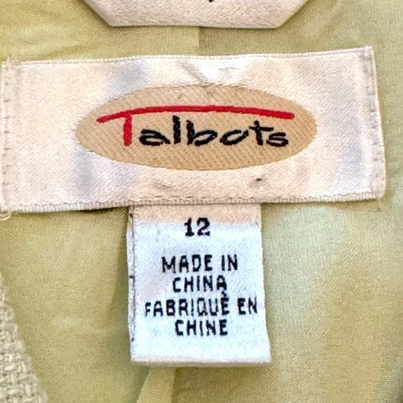Talbots Irish Linen Blazer Green Boxy Jacket 12  Spring Summer Business Casual