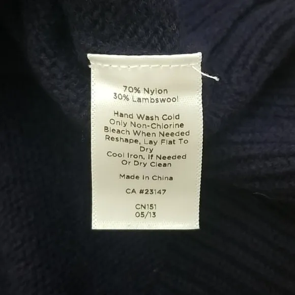 Talbots Lambswool Blend Striped Crewneck Sweater M