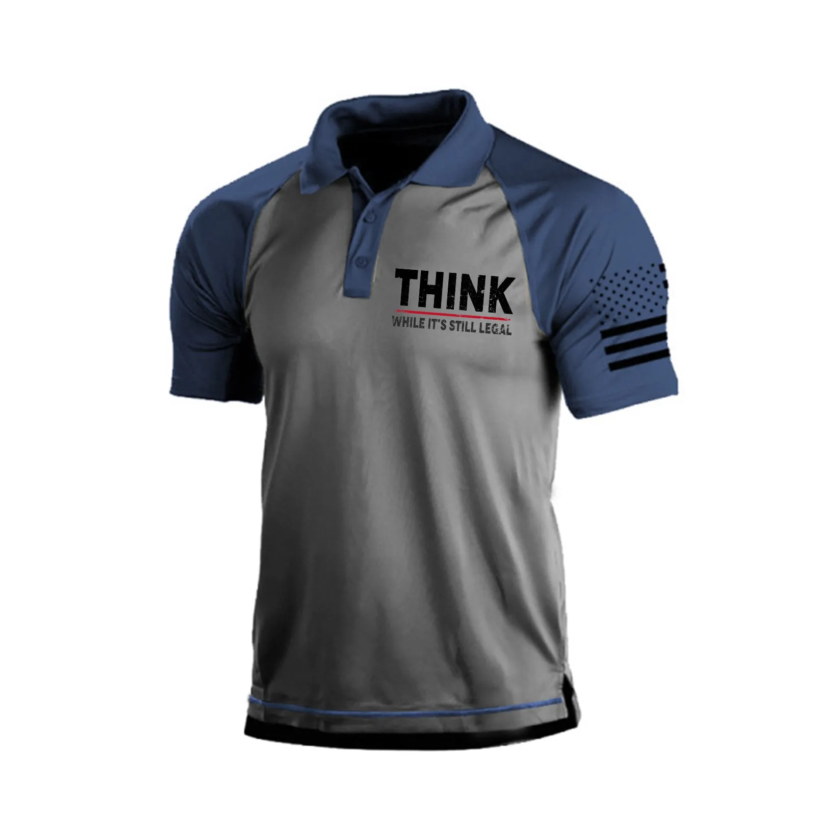 TANK USA FLAG RAGLAN GRAPHIC POLO SHIRT
