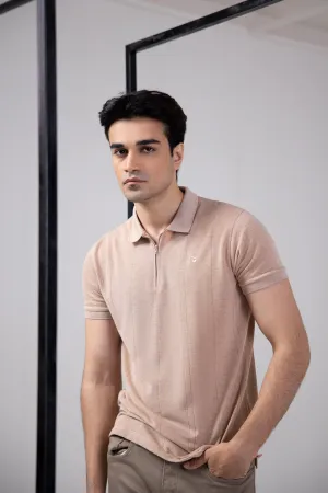 Taupe Zip Polo