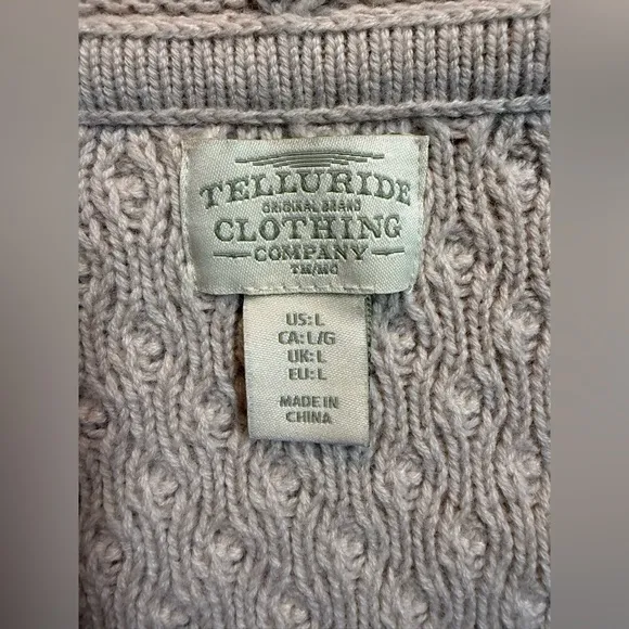 TELLURIDE Wool Blend ARAN Sweater HOODIE Tunic Duster