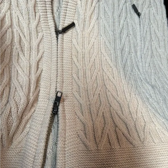 TELLURIDE Wool Blend ARAN Sweater HOODIE Tunic Duster