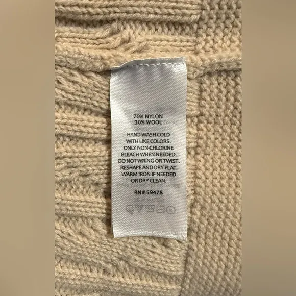 TELLURIDE Wool Blend ARAN Sweater HOODIE Tunic Duster